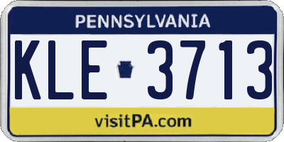PA license plate KLE3713