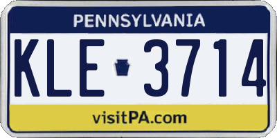 PA license plate KLE3714