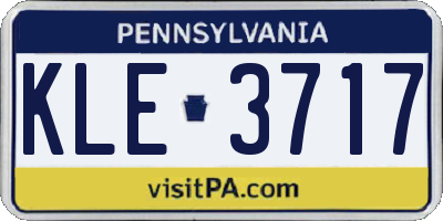PA license plate KLE3717