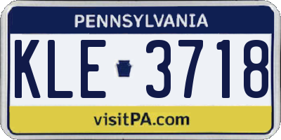 PA license plate KLE3718