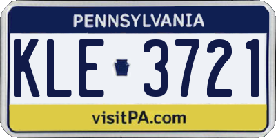 PA license plate KLE3721