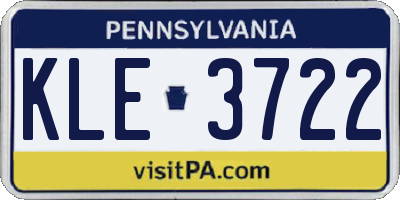 PA license plate KLE3722