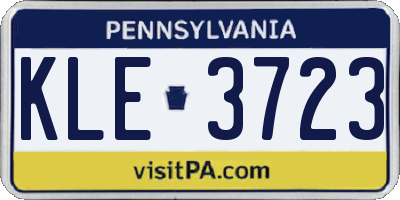 PA license plate KLE3723