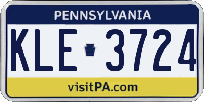 PA license plate KLE3724