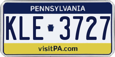 PA license plate KLE3727