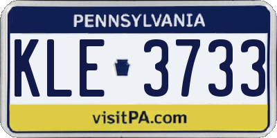 PA license plate KLE3733