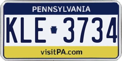 PA license plate KLE3734