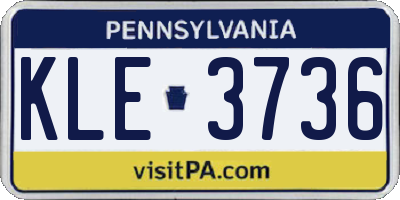 PA license plate KLE3736