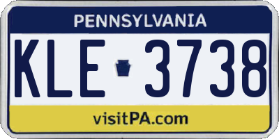 PA license plate KLE3738