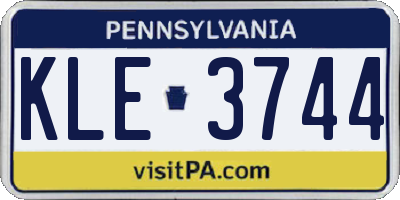 PA license plate KLE3744