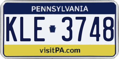 PA license plate KLE3748