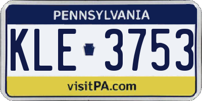 PA license plate KLE3753