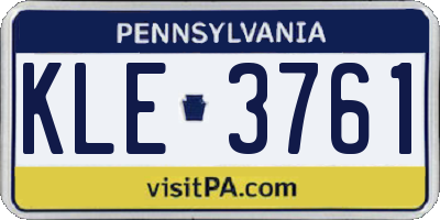 PA license plate KLE3761