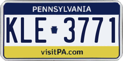PA license plate KLE3771