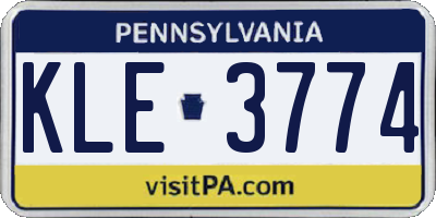 PA license plate KLE3774