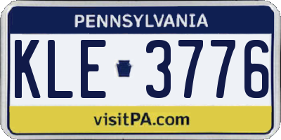 PA license plate KLE3776