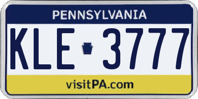 PA license plate KLE3777