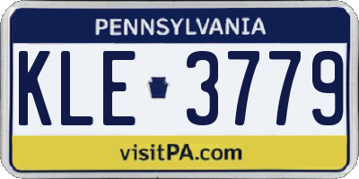 PA license plate KLE3779