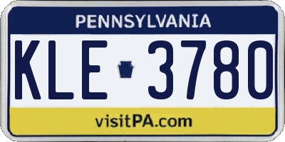 PA license plate KLE3780