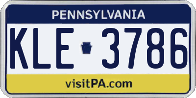 PA license plate KLE3786