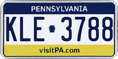 PA license plate KLE3788