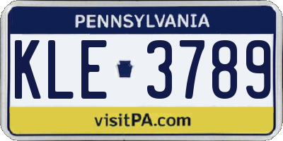 PA license plate KLE3789
