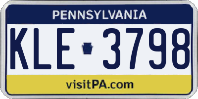 PA license plate KLE3798