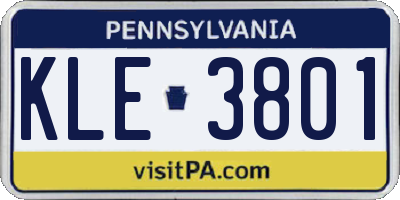 PA license plate KLE3801