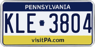 PA license plate KLE3804