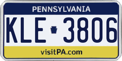 PA license plate KLE3806