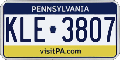 PA license plate KLE3807