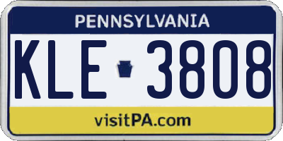 PA license plate KLE3808