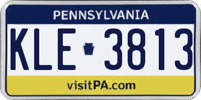 PA license plate KLE3813