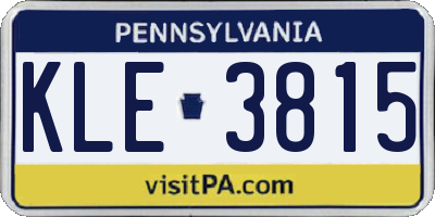 PA license plate KLE3815