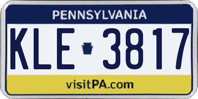 PA license plate KLE3817