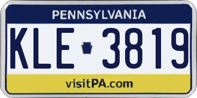 PA license plate KLE3819