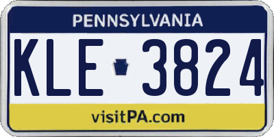 PA license plate KLE3824