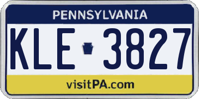 PA license plate KLE3827