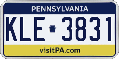 PA license plate KLE3831