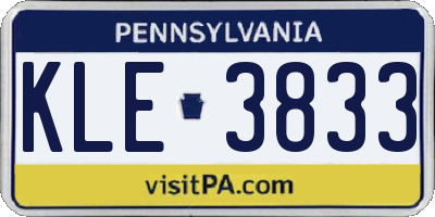 PA license plate KLE3833