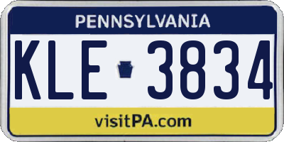 PA license plate KLE3834