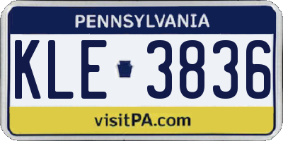 PA license plate KLE3836