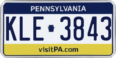 PA license plate KLE3843