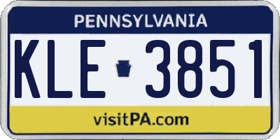 PA license plate KLE3851