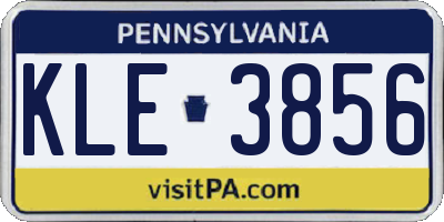 PA license plate KLE3856