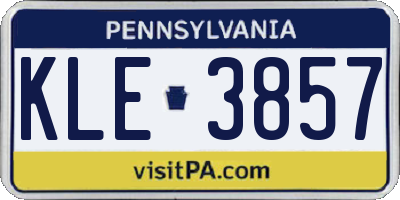 PA license plate KLE3857