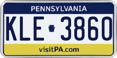 PA license plate KLE3860