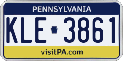 PA license plate KLE3861