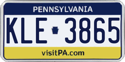 PA license plate KLE3865