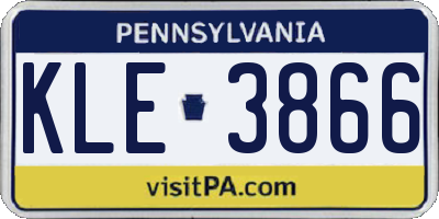 PA license plate KLE3866